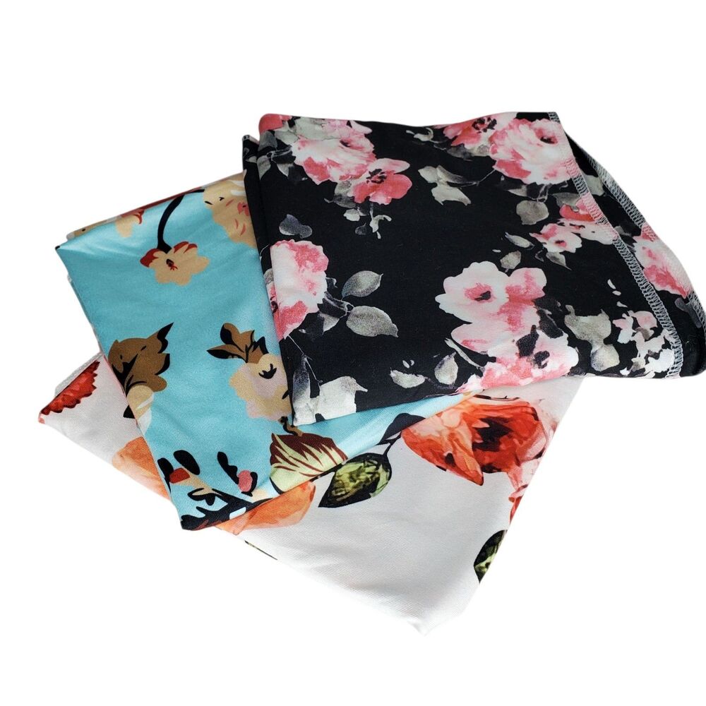 Baby Girl Silky Swaddle Newborn Receiving Blankets Multicolor Florals Lot of 3